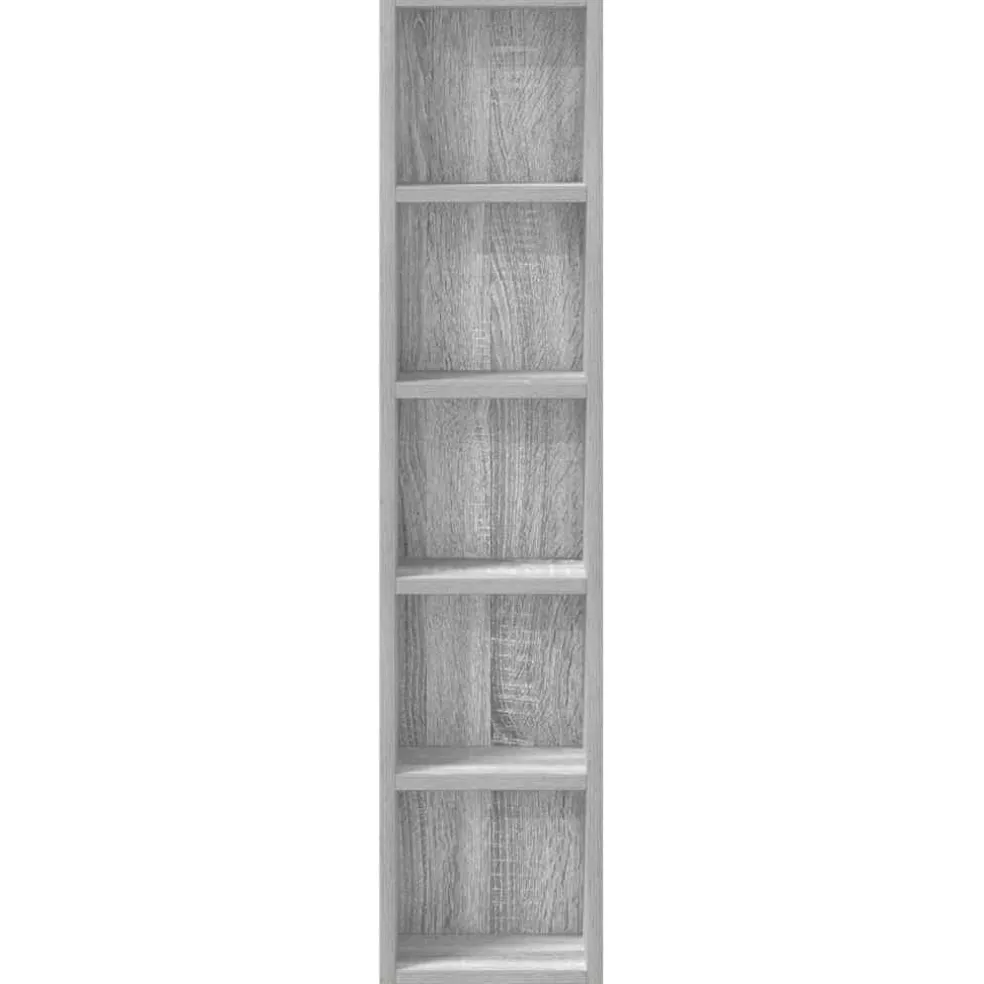 vidaXL CD-kasten 2st 21x16x93,5cm bewerkt hout grijs sonoma eikenkleur
