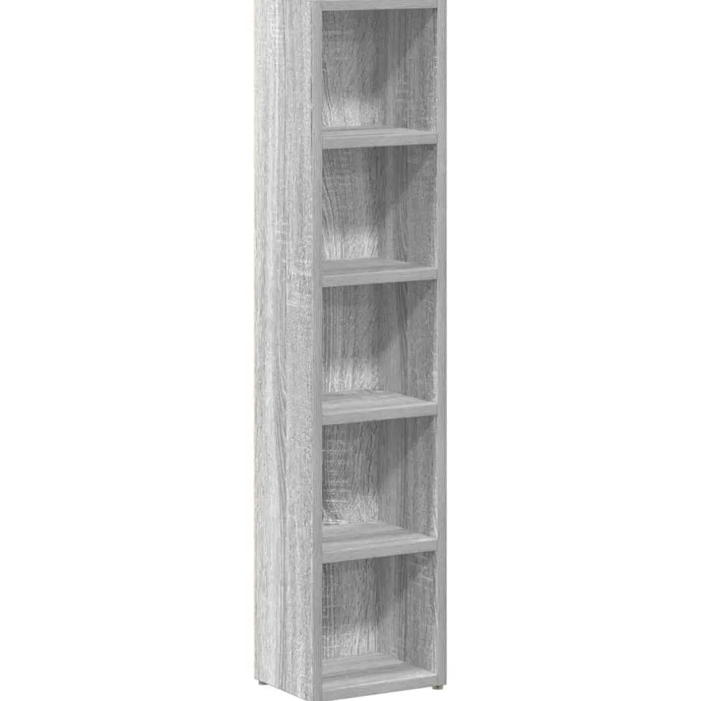 vidaXL CD-kasten 2st 21x16x93,5cm bewerkt hout grijs sonoma eikenkleur