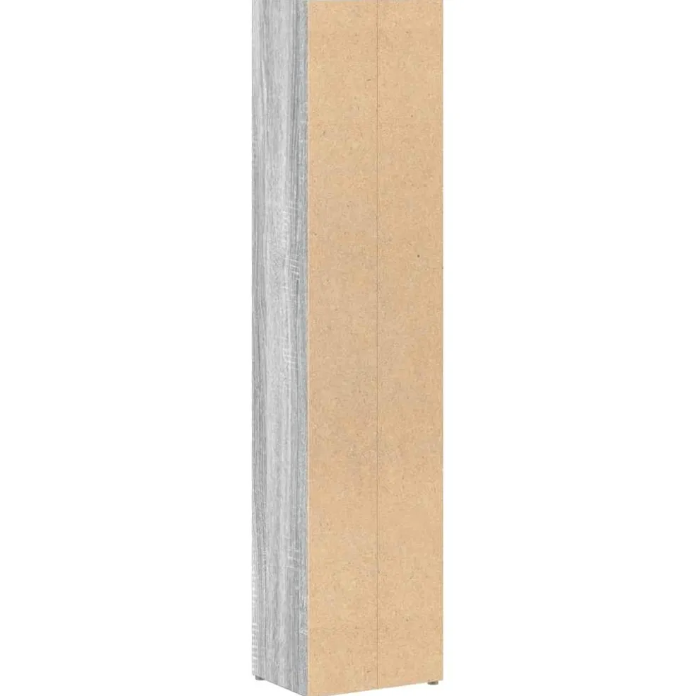 vidaXL CD-kasten 2st 21x16x93,5cm bewerkt hout grijs sonoma eikenkleur