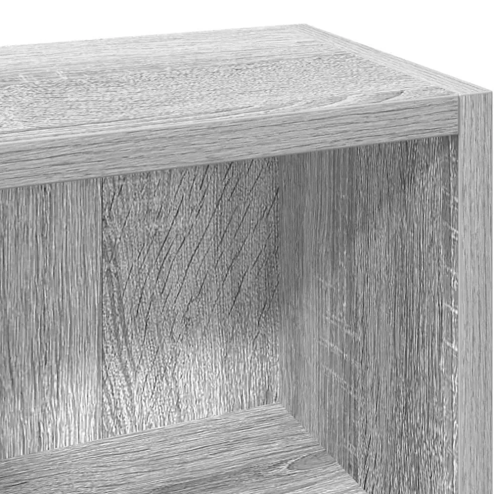 vidaXL CD-kasten 2st 21x16x93,5cm bewerkt hout grijs sonoma eikenkleur