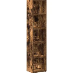 vidaXL CD-kasten 2 st 21x16x93,5 cm bewerkt hout gerookt eikenkleurig