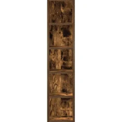 vidaXL CD-kasten 2 st 21x16x93,5 cm bewerkt hout gerookt eikenkleurig