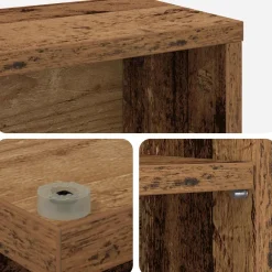 vidaXL CD Kast Oud hout 33 x 23,5 x 175 cm Bewerkt hout