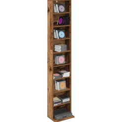 vidaXL CD Kast Oud hout 33 x 23,5 x 175 cm Bewerkt hout