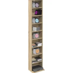 vidaXL CD Kast Sonoma Eiken 33 x 23,5 x 175 cm Bewerkt hout
