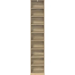 vidaXL CD Kast Sonoma Eiken 33 x 23,5 x 175 cm Bewerkt hout