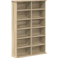 vidaXL CD Kast Sonoma Eiken 60 x 17 x 92 cm Bewerkt hout