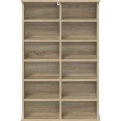 vidaXL CD Kast Sonoma Eiken 60 x 17 x 92 cm Bewerkt hout