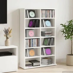vidaXL CD Kast Wit 60 x 17 x 92 cm Bewerkt hout