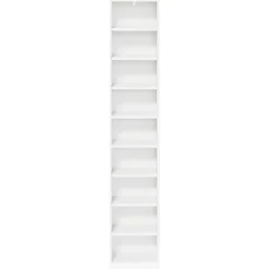 vidaXL CD Kast Wit 33 x 23,5 x 175 cm Bewerkt hout