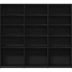 vidaXL CD-kast 100x23x89,5 cm bewerkt hout zwart eikenkleurig