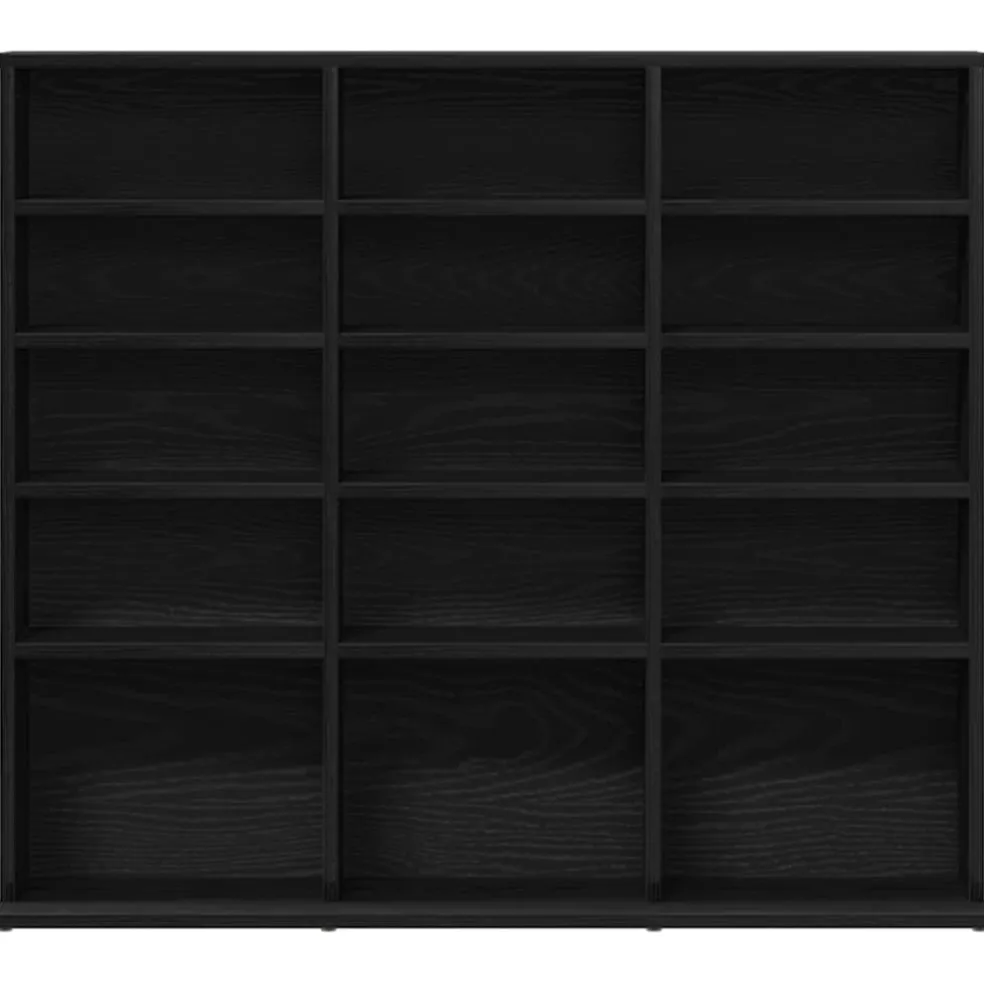 vidaXL CD-kast 100x23x89,5 cm bewerkt hout zwart eikenkleurig