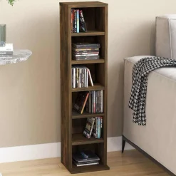 vidaXL Cd-kast 21x20x88 cm bewerkt hout gerookt eikenkleurig