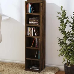 vidaXL Cd-kast 21x20x88 cm bewerkt hout gerookt eikenkleurig