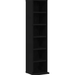 vidaXL CD-kast 21x20x88 cm spaanplaat zwart eikenkleurig