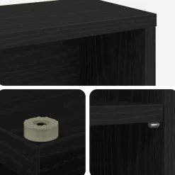 vidaXL CD Kast Zwart eiken 33 x 23,5 x 175 cm Bewerkt hout