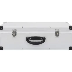 vidaXL Cd-koffer voor 80 cd's aluminium ABS zilverkleurig