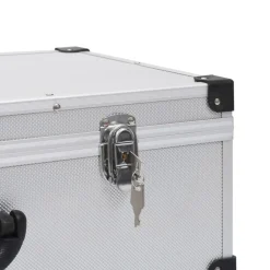 vidaXL Cd-koffer voor 80 cd's aluminium ABS zilverkleurig