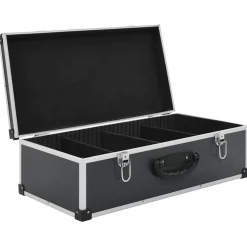 vidaXL Cd-koffer voor 80 cd's aluminium ABS zwart