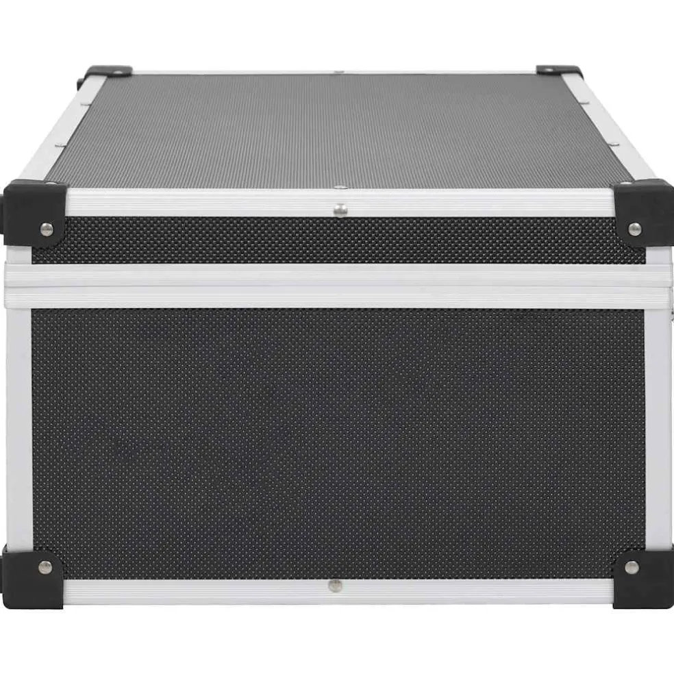 vidaXL Cd-koffer voor 80 cd's aluminium ABS zwart