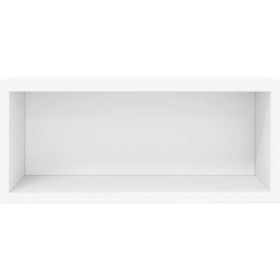 vidaXL CD Opbergrek Wit 40 x 17 x 17 cm Bewerkt hout