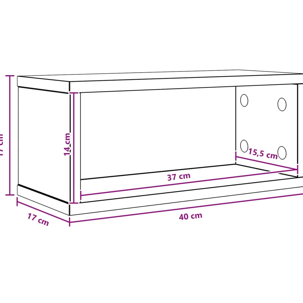 vidaXL CD Opbergrek Wit 40 x 17 x 17 cm Bewerkt hout