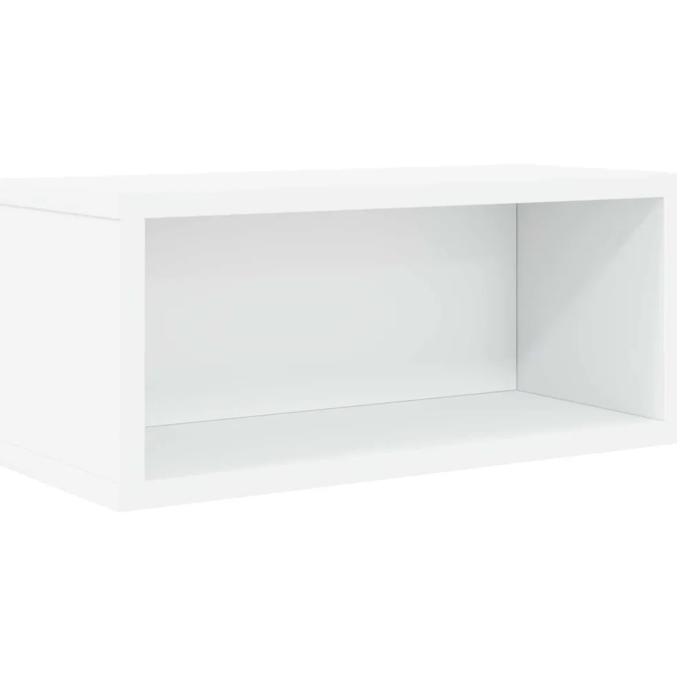 vidaXL CD Opbergrek Wit 40 x 17 x 17 cm Bewerkt hout