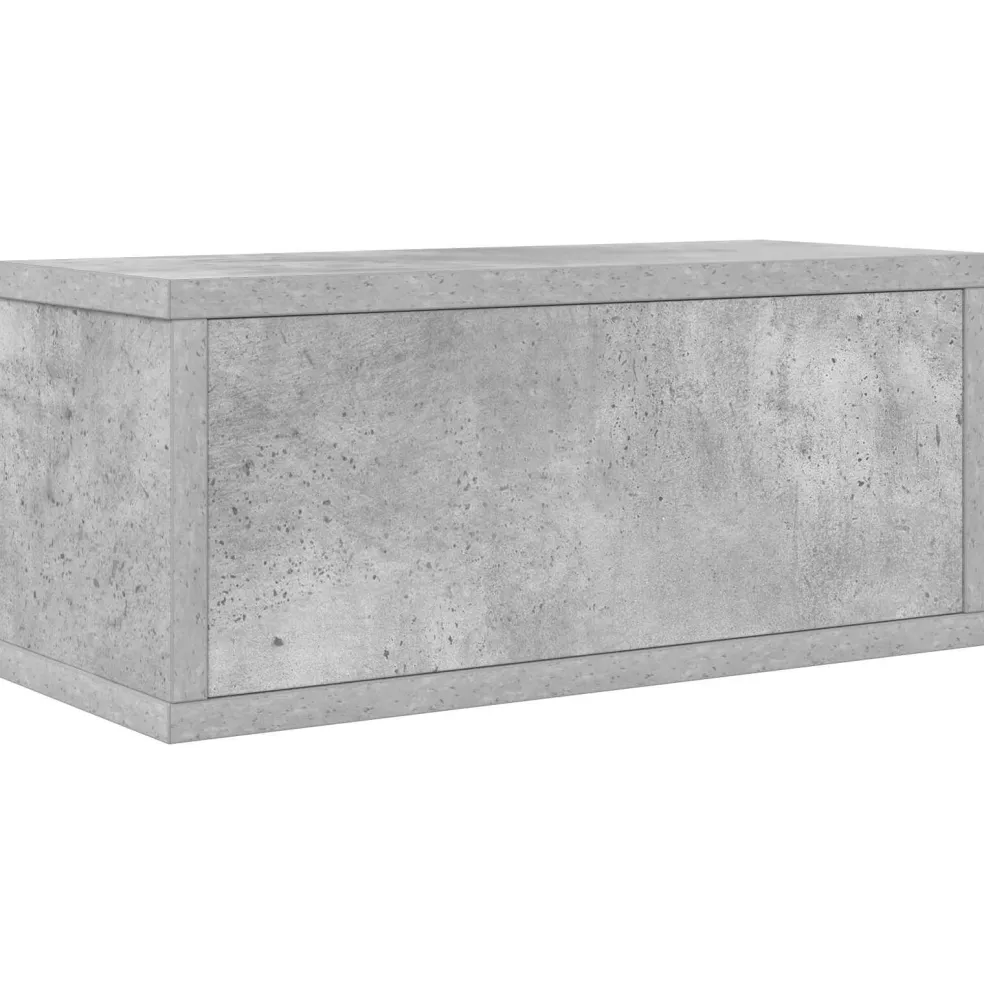 vidaXL CD Opslag Rek Betongrijs 40 x 17 x 17 cm Bewerkt hout