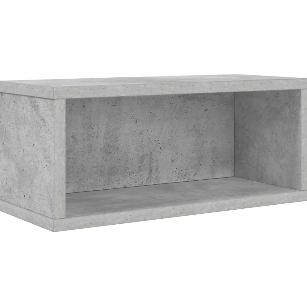 vidaXL CD Opslag Rek Betongrijs 40 x 17 x 17 cm Bewerkt hout