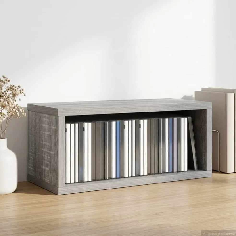 vidaXL CD Opslag Rek Grijs Sonoma 40 x 17 x 17 cm Bewerkt hout