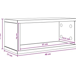 vidaXL CD Opslag Rek Zwart eiken 40 x 17 x 17 cm Bewerkt hout