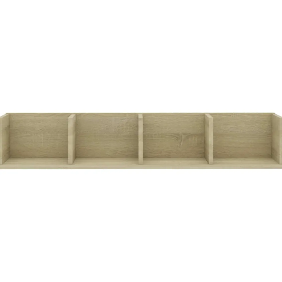 vidaXL Cd-wandschap 100x18x18 cm bewerkt hout sonoma eikenkleurig