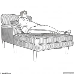 vidaXL Chaise longue Antraciet Katoenen stof