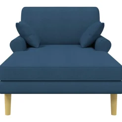 vidaXL Chaise longue Blauw Stof