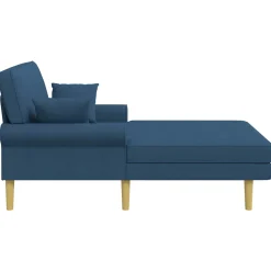 vidaXL Chaise longue Blauw Stof