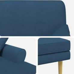 vidaXL Chaise longue Blauw Stof