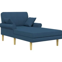 vidaXL Chaise longue Blauw Stof