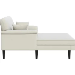 vidaXL Chaise longue Crèmekleurig fluweel