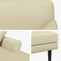 vidaXL Chaise longue Crèmekleurig Kunstleer