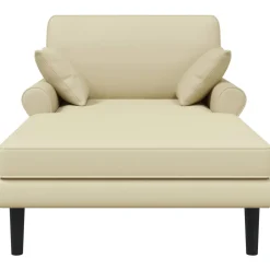 vidaXL Chaise longue Crèmekleurig Kunstleer