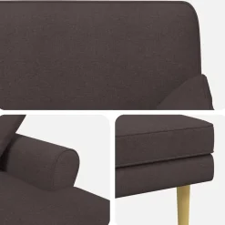 vidaXL Chaise longue Donkerbruin Stof