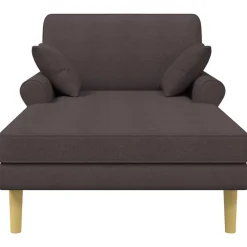 vidaXL Chaise longue Donkerbruin Stof