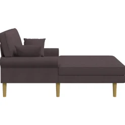 vidaXL Chaise longue Donkerbruin Stof