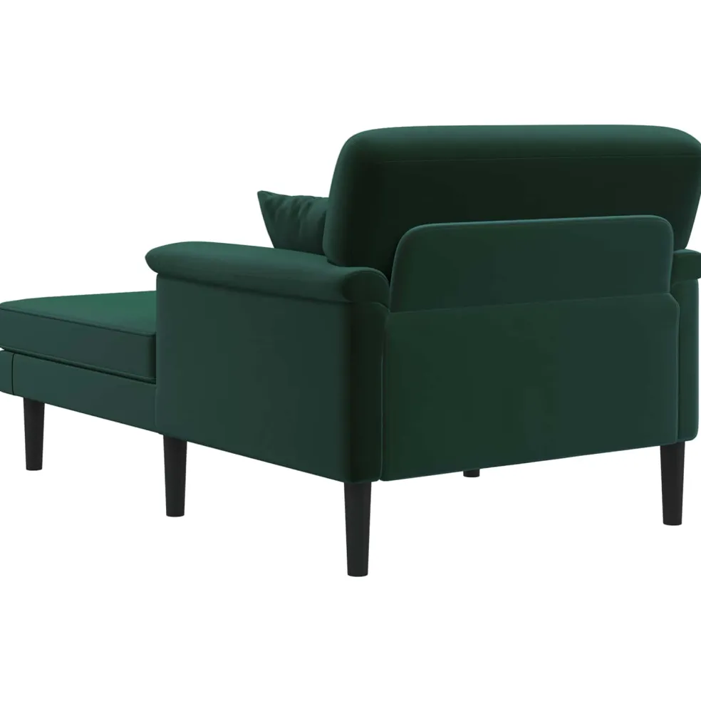 vidaXL Chaise longue Donkergroen fluweel