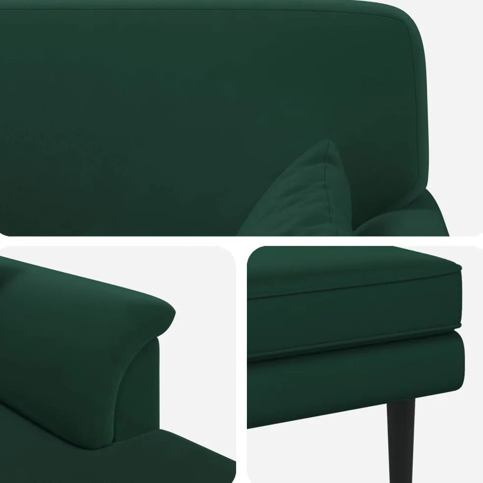 vidaXL Chaise longue Donkergroen fluweel