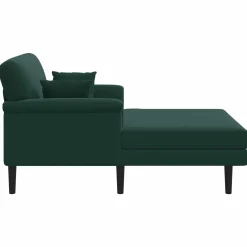 vidaXL Chaise longue Donkergroen fluweel
