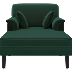 vidaXL Chaise longue Donkergroen fluweel