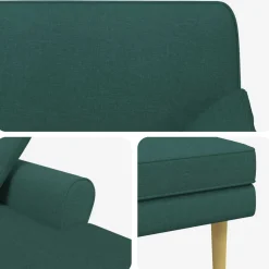 vidaXL Chaise longue Donkergroen Stof