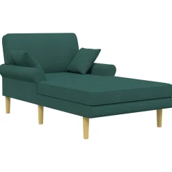 vidaXL Chaise longue Donkergroen Stof