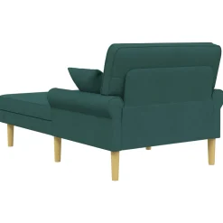 vidaXL Chaise longue Donkergroen Stof